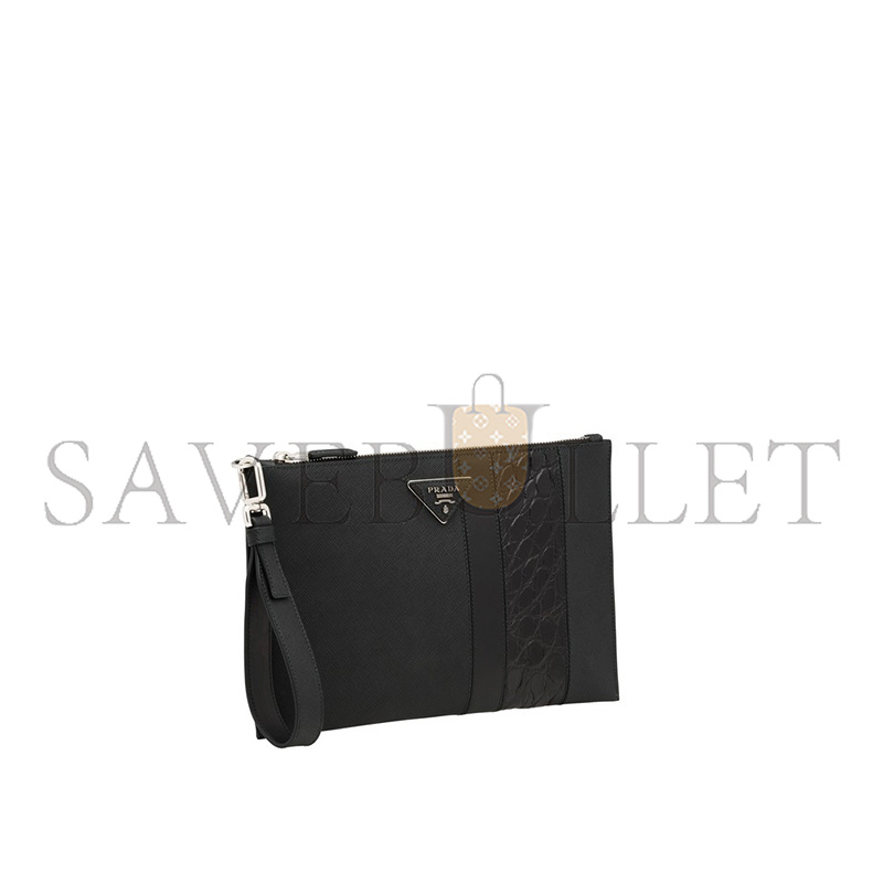 Pra*a saffiano leather clutch 2ng005 (28*18cm)